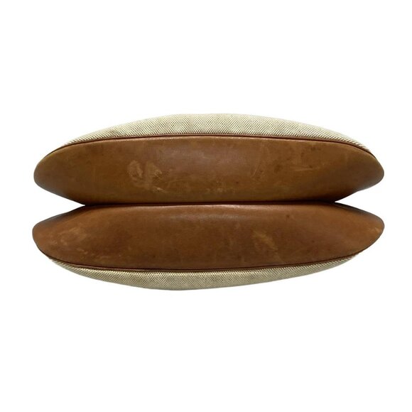 Auth HERMES Gao - Beige Brown Toile H Leather Square E Shoulder Bag - Picture 7 of 16